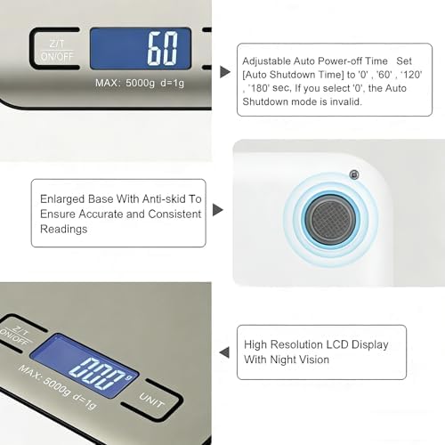 Digital Shipping Scale, Stainless Steel Panel, Accurate Portable Postal Scale - Image 2