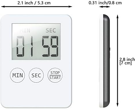 Attom Tech 2 Pack Slim Digital Kitchen Timer Magnetic Countdown - Image 5