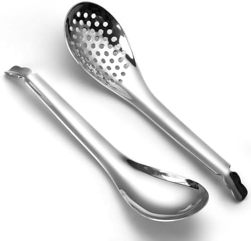 2-Pack Stainless Steel Caviar Spoons, Fine Mesh Molecular Gastronomy Spoon by AYFDISHS