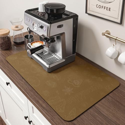 PoYang 24x16 Inch Coffee Mat, Large Dish Drying Mat by PoYang