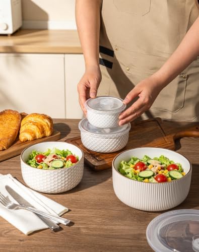 GBhome Ceramic Mixing Bowls Set of 4, Stoneware Nesting Serving Bowls - Image 7