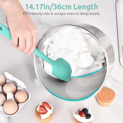 U-Taste 14" Long Silicone Spoonula, 600°F High Temp Spoon Spatula, Aqua Sky - Image 5