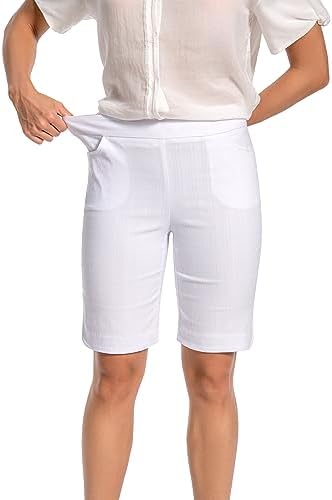 Women's Work Casual Super Stretch Tulip-Hem Pull-On Dress Shorts - Image 5