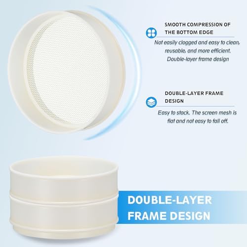 PATIKIL 10 Mesh Lab Sieve, 7.9" Diameter Sifting Screen Nylon Wire Cloth Fine - Image 5