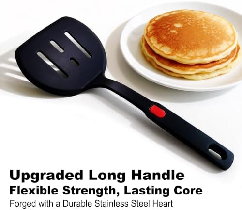 2 Piece Large Silicone Pancake Spatula Turner Set - Image 3