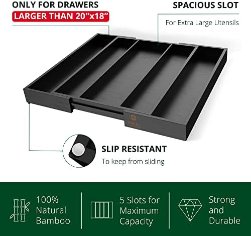 ROYAL CRAFT WOOD Luxury Bamboo Kitchen Drawer Organizer - Image 5