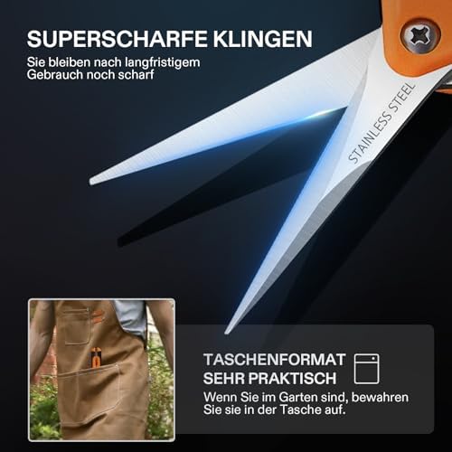 VIVOSUN 6.5 Inch Gardening Scissors Hand Pruner Pruning Shear - Image 4