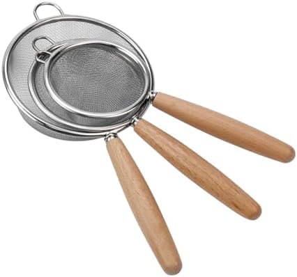3Pcs Stainless Steel Fine Mesh Strainer Set Versatile Long-Handle Sieves by Unknown