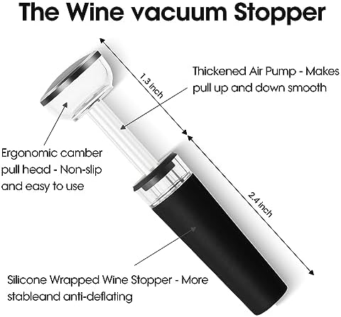 Beneno Wine Opener with Silicone Wine Vacuum Stopper, Matte Black - Image 3