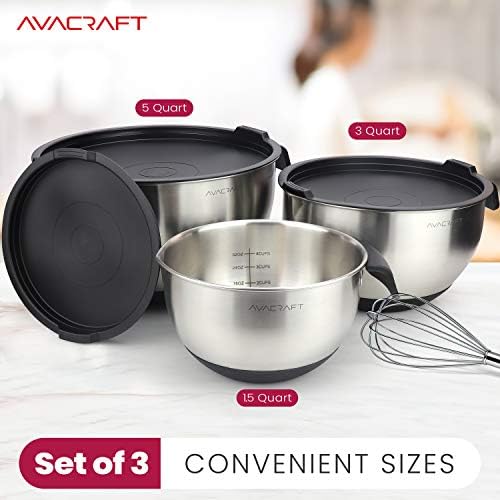 AVACRAFT 18/10 Stainless Steel Mixing Bowl Set - Image 2