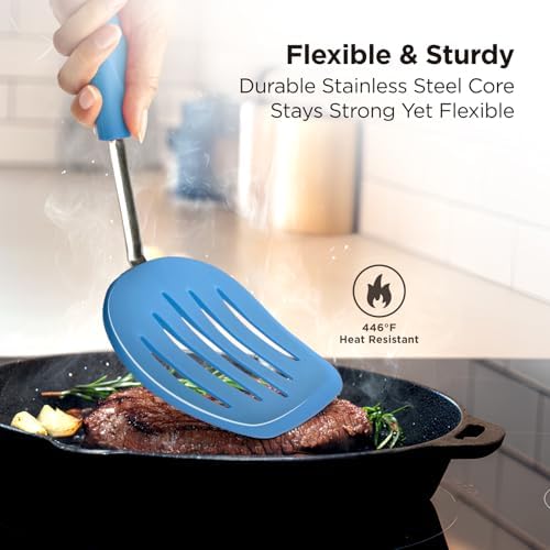 Kitchen Mama WaltzGrip Platinum Silicone Pancake Spatula Turner - Image 4