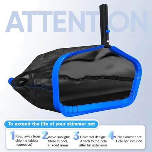 Pool Skimmer Net Leaf Rake for Above Ground Pool, 17.5 Inch - Image 6