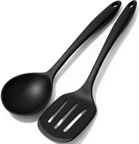 Heat Resistant Silicone Cooking Spatula and Spoon Set by Cohibon