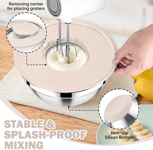 E-far 25PCS Mixing Bowls with Lid Set, Stainless Steel Nesting Prep Bowls with - Image 4