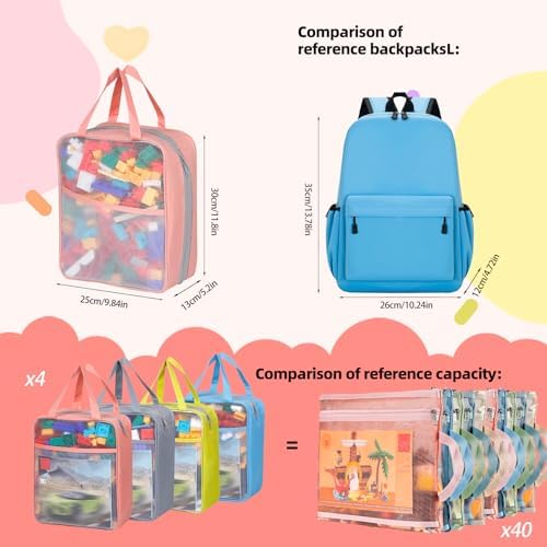 4 Pack Extra Large Mesh Toy Zipper Storage Bags - Image 3