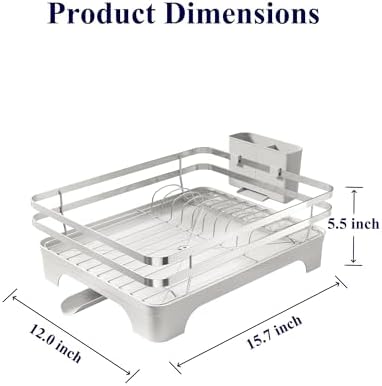 Kitsure Multi-Functional Dish Drying Rack, 15.7" x 12.0" x 5.5" - Image 2