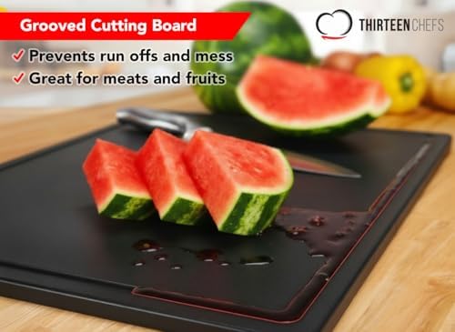 Thirteen Chefs 18x12 Black Cutting Board - Image 2