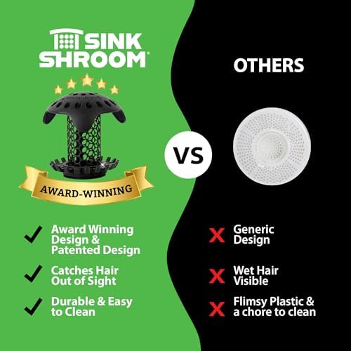 SinkShroom Ultra Bathroom Sink Drain Protector, Stainless Steel, Matte Black - Image 5