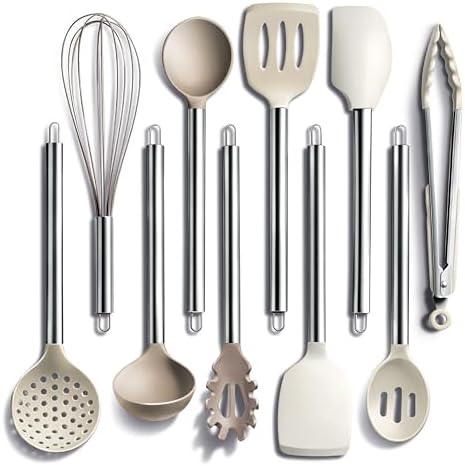 COOK WITH COLOR Silicone Cooking Utensils, Kitchen Utensil Set, Cooking Utensils by CookwithColor