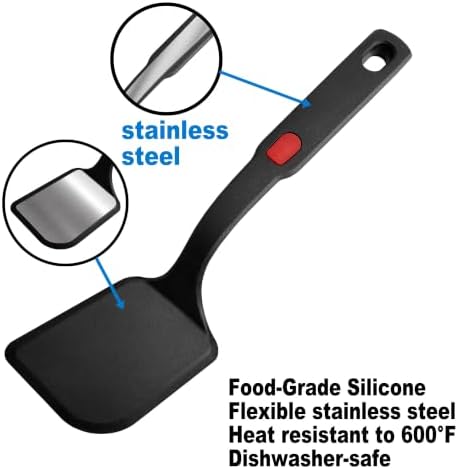 2 Piece Large Silicone Pancake Spatula Turner Set - Image 2