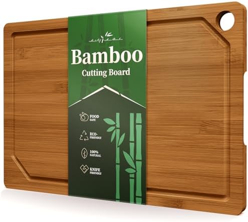 Kitsure Bamboo Cutting Board for Kitchen, Deep-Carbonized by Kitsure