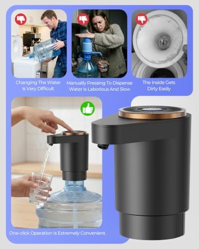 Water Jug Pump for 5 Gallon Bottle – Portable Electric USB-C Charging Dispenser - Image 2