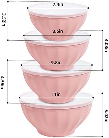 Mixing Bowls with Lids Set, 4 Piece Large Plastic Nesting Bowls, Includes 4 - Image 7