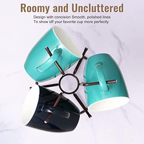 HULISEN Mug Tree for Large Cups, 6 Hook Countertop Coffee Mug Holder - Image 4