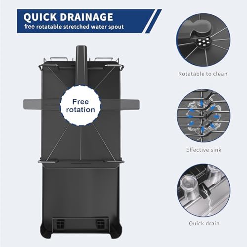 Runnatal Expandable Dish Drying Rack, 20.5"-27.6" L x 12.6" W - Image 4