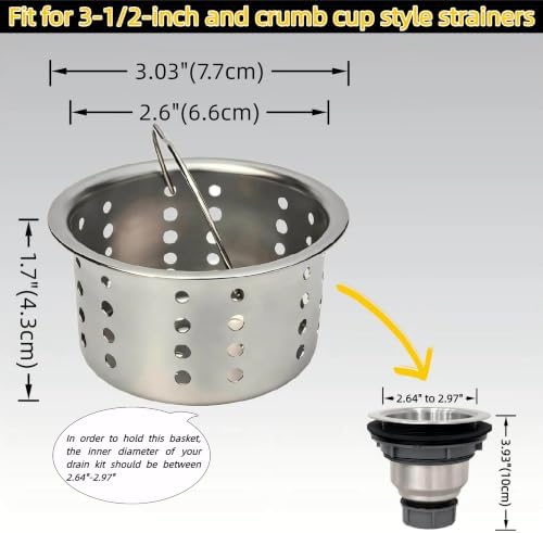 Updated Sink Strainer Basket Only, 3-inch Basket - Image 3