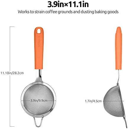 18/8 Stainless Steel Mesh Strainer: U-Taste 3.9 Inch Kitchen Fine Mesh Sieve - Image 2