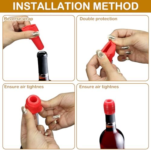 8Pcs Silicone Wine Stopper for Wine Bottles, Reusable Sparkling Wine Bottle - Image 3