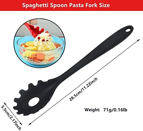Spaghetti Spoon Pasta Fork, Silicone Pasta Fork, 11.2 inch Spaghetti Strainer - Image 2