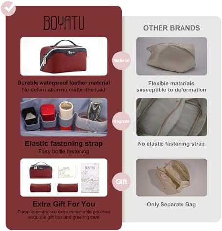 BOYATU Travel Makeup Bag Organizer Cosmetic Bag: 3 Pcs Set Make up Bags - Image 2