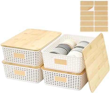 Bagnizer 4 Pack Plastic Storage Bins by Bagnizer