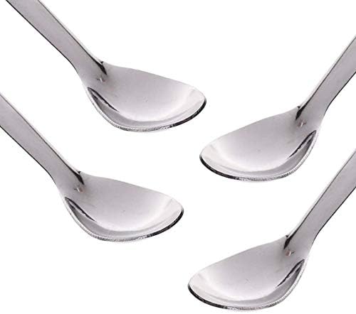TIHOOD 10PCS 2 in 1 Stainless Steel Lab Spoon Spatula/Laboratory Sampling Spoon - Image 2