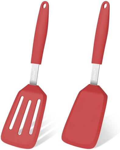 2 Pack Silicone Kitchen Spatula Set, 600°F Heat Resistant by POTWIY