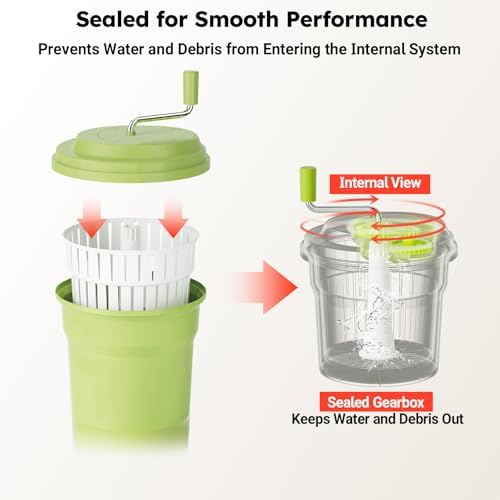 Commercial Salad Spinner, 2.5 Gallon Heavy Duty Vegetable Dryer - Image 4
