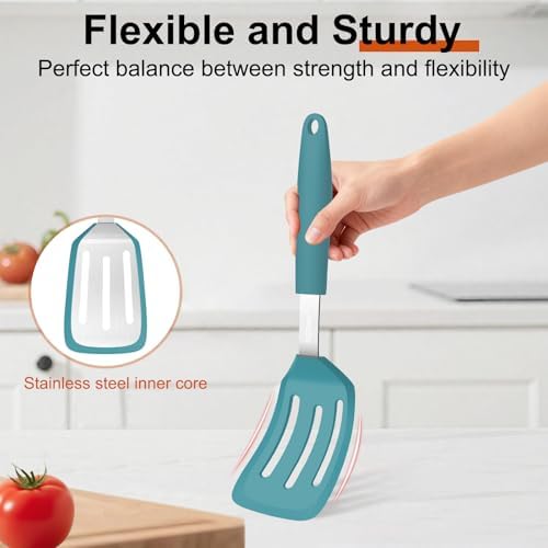 2 Pack Silicone Kitchen Spatula Set, 600°F Heat Resistant - Image 5