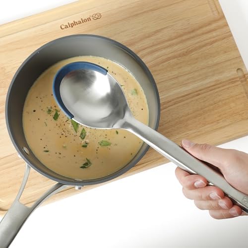 Calphalon Prime Kitchen Spoon, Stainless Steel & Silicone Cooking Spoon - Image 4