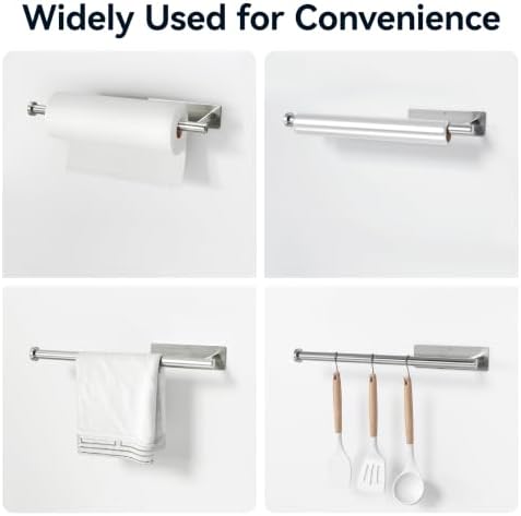 Paper Towel Holder, Self-Adhesive or Drilling， Brushed Nickel, 1 Pack - Image 3