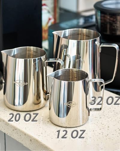 32oz Milk Frothing Pitcher, 304 Stainless Steel Latte Jug - Image 4