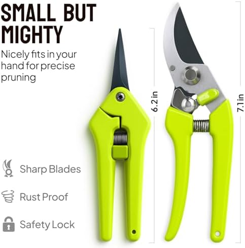 2-Pack Stainless Steel Gardening Scissors, Pruning Shears and Clippers - Image 2