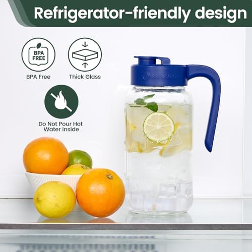 Mason Jar Pitcher, 64 oz, Glass Pitcher - Image 5