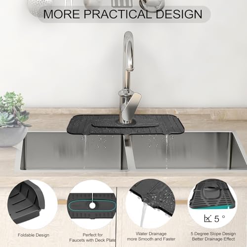 Upgraded Version Silicone Faucet Mat, Kingmall Kitchen Faucet Mat Silicone - Image 6