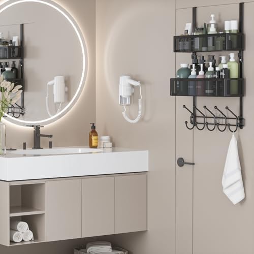 Adjustable Over The Door Hooks Organizer, Door Hanger Coat Rack - Image 2