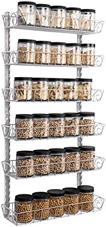 SWOMMOLY Wall Mount Spice Rack Organizer, 6-Tier Adjustable Dual-Use Shelf by SWOMMOLY