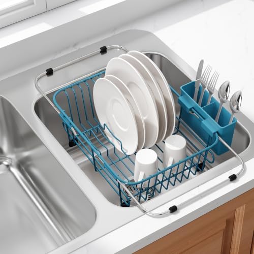 JASIWAY Blue Dish Drying Rack in Sink by JASIWAY
