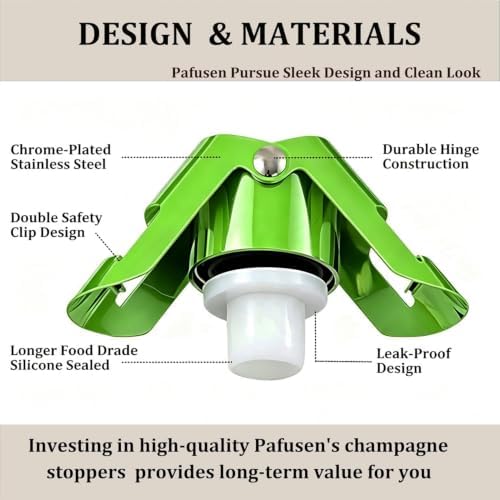 Champagne Stoppers for Bottles, Pafusen Champagne Sealer Stopper, Stainless - Image 4