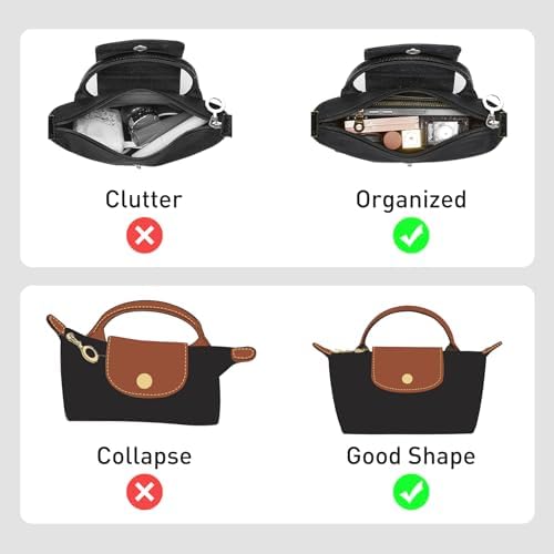 Felt Purse Organizer Insert for Longchamp Le Pliage XS Pouch - Image 3